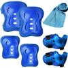 BDSHUNBF Set di Protezioni per Bambini - Ginocchiere, Gomitiere Regolabili per Skateboard, Bicicletta, Pattinaggio, Monopattino - Blu
