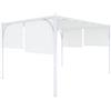 Arreditaly Gazebo Pergola 3x3 M Pergolato Tetto Scorrevole Telo Colore Bianco Impermeabile Retrattile Richiudibile Struttura Bianca Acciaio Giardino Terrazzo Piscina Esterno Campeggio Design Elegante Moderno