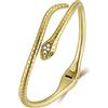 Qings Bracciale Serpente Donna Oro Regolabile - Braccialetto Animale Aperto Con Serpente per Donne e Ragazze