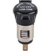 EBTOOLS Presa Accendisigari 12-24V, Adattatore per Accendisigari Auto Moto, Nero, ABS + Metallo, Moderno