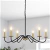 MRHYSWD Lampadario Nero e Oro Moderni, 6 Luci Lampadari Ferro Battuto Classici, Lampadario A Sospensione Industrialle Per Soggiorno Camera Da Letto Cucina Corridoio Pranzo, Regolazione in Altezza