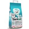 Sanicat - Lettiera per gatti agglomerante bianca all'aroma di petali di rosa, A base di minerali naturali, Assorbe l'umidità Formato da 8 L