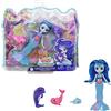 Mattel Enchantimals - Ocean Kingdom Playset della Famiglia con Bambola Dorinda il Delfino Blu con Coda Rimovibile, Corona e 3 Amici Delfini, Giocattolo per Bambini 3+ Anni, HCF72