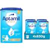 APTAMIL Nutriobiotik 5 - Latte di Crescita in Polvere al Delicato gusto di Vaniglia per Bambini dai 36 mesi - da 3320 grammi (4 confezioni da 830g)