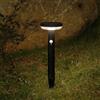DAWALIGHT Lampada Paletto Solare LED Esterno 3000K IP44 Impermeabili Pali Luminosi 3 Modalità Sensore Movimento da Palo per Giardino Percorsi Prato, Acciaio Inossidabile, Nero
