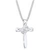 Elli Collana con Ciondolo a Forma di Croce, con Cristalli Swarovski da Donna, in Argento 925, Argento, Misura 45