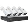 PNI Kit videosorveglianza PNI House IPMAX POE 3, NVR con 4 porte POE, 4 telecamere 3MP, esterno, Power over Ethernet, rilevamento volti