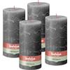 Bolsius Rustik Candela XXL - Antracite - Set di 4 candele decorative - Lunga durata di combustione 125 ore - non profumate - Include cera naturale vegana - senza olio di palma - 20 x 10 cm