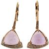 GOLD ART Orecchini pendenti in oro rosa con ametista