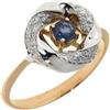GOLD ART Anello in oro con zaffiro e diamanti