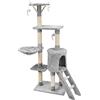 AQPET Tiragraffi Paris 138 cm con Cuccia per Gatti Albero Parco Giochi Gioco Tira Graffi per Gatto, Grigio