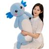 Aiuidun Cuscino di peluche Axolotl lungo, animale carino Axolotl imbottito corpo peluche morbido Plushies bambola giocattolo per le ragazze ragazzi(65cm/25.59inch,Blue)