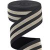 GORGECRAFT 4.7m*40mm Fascia Elastica A Strisce Dorate Metallizzate Nastro Elasticizzato Nero Comoda Fascia A Strisce Glitterate per Cintura Progetti di Cucito Lavori Artigianali per Indumenti
