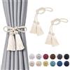 Pretty Jolly 2 pezzi fermatende a doppia nappa con nodi in corda fatti a mano, eleganti fermatende decorative per drappeggio, per finestre di casa e ufficio (Beige)