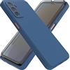 HHUIWIND Cover per Samsung Galaxy M23 5G / M13 4G con Vetro Temperato,Custodia Samsung Galaxy M23 5G / M13 4G Morbido Silicone Liquida TPU Protettivo Ultra Slim Case - Blu
