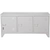 DRW Mobile TV con 3 Ante in Metallo Bianco, 120 x 40 x 58 cm, Altezza Gambe 10,5 cm, Metal, estandar