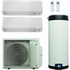 Daikin Multi+ sistema di condizionamento dual split e acqua calda sanitaria - Unità interne Perfera All Seasons 9000+9000 BTU - Serbatoio 120 l codice prodotto 4MWXM52A-2FTXM25A-EKHWET120BV3