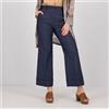 Caterina Lancini Jeans ampi tessuto elasticizzato con risvolto