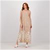 Mood Atelier Abito lungo smanicato in misto cotone con ricami