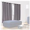 Relaxdays Tende, Set Doppio, 175 x 135 cm, Oscuranti & Opache, Camera da Letto & Salotto, in Stoffa con Anelli, Grigie