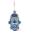 MYSTIC JEWELS - Ornamento da parete a forma di Hamsa (Mano di Fatima) in vetro per portare salute e successo a casa (colore 1)