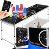 KESSER® Beer Pong Set da Tavolo con Gioco di Carte, con 100 Bicchieri (50 Rossi e 50 Blu), 6 Palline + Set di Regole, Tavolo per Feste, Regolabile in Altezza, Classic + Carte