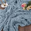 AUAUY 2PZ Runner da Tavolo Boho Garza da Formaggio, Grigio Blu Runner Tavola in Tulle Boho, Runner da Tavola in gGarza, Runner Romantico Moderno per Casa Cucina Matrimoni Feste Decorazione, 90x300cm