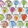 JJ PRIME - Set di 16 magneti rotondi per frigorifero, mini accessori per frigorifero, piccoli magneti per lavagna, ufficio, cucina e scuola (albero della vita)