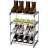 Magrimaxio Scarpiera a 4 Livelli, Impilabile Scaffale Portascarpe in Metallo, Scarpiera per 8 Paia di Scarpe, Organizer Scarpe Ripiano per Soggiorno, Corridoio, Camera da Letto (Grigio)