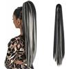 Cybelleza 55cm Coda di Cavallo Extension Capelli Sintetici Extension Coda Finta Capelli Lisci Posticci per Capelli Lunghi Ponytail Claw Parruchino per Donna, Nero & Biondo