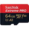 SanDsik SanDisk 64GB Extreme PRO scheda microSDXC + adattatore SD + RescuePro Deluxe, fino a 200 MB/s, con prestazioni app A2 UHS-I Class 10 U3 V30