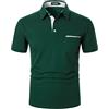 AIOIDI Polo Uomo Manica Corta Checkerboard Collo a Righe Shirts,Blu 1,XXL