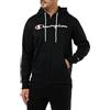 Champion Legacy American Classics-Powerblend Fleece Full-Zip Felpa con Cappuccio, Nero, S Uomo