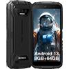 DOOGEE S41T(2024) Rugged Smartphone, 8GB+64G(TF 1TB) Android 13 Telefono Indistr
