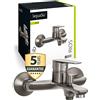 aquaSu® Rios 798716 - Rubinetto per vasca da bagno con deviatore, tipo 1/2, uscita doccia inferiore, fissaggio a parete, connettori standard a S, cartuccia in ceramica, nucleo in ottone, industriale