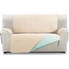 MARTINA HOME Milano Copridivano imbottito 2 Posti - Verde acqua/Beige