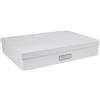 Bigso Box of Sweden - Scatola portadocumenti con coperchio per documenti in formato A3, con coperchio e manico, in cartone e carta, colore: bianco