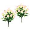 Flair Flower Bouquet di rose artificiali, bouquet di rose artificiali, bouquet di fiori di seta, per la festa della mamma, compleanno, matrimonio, anniversario, anniversario, set da 2, rosa chiaro