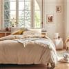ESSIX Copripiumino tinta unita in flanella di cotone Chambray, Frisson, 260 x 240 cm, Essix