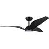 EGLO Mosteiros Ventilatore da soffitto, tre pale, telecomando e illuminazione, funzioni estate/inverno e Natural Breeze, in plastica ABS di ottima qualità, nero opaco, motore DC, silenzioso, 142 cm