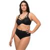 Ulla Popken Reggiseno con Ferretto, Ricamo, Nero, 4D Donna