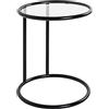HAKU Tavolino rotondo con piano in vetro nero Tavolino in metallo con vetro di sicurezza da 5 mm - Dimensioni: A 55 x Ø 45 cm Stile: Moderno