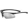 uvex sportstyle 223, occhiali sportivi unisex, specchiato, comfort senza pressione e tenuta perfetta, black/silver, one size