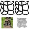 Relaxdays Set da 2 Stampi per Cemento, Accessorio per Pavimentazione, HLP 4x42x42 cm, Vialetti, Giardino, Plastica, Nero