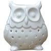 ZEN ARÔME Bruciatore profumato a base di cera profumata, diffusore di oli essenziali e profumi, portacandele in ceramica, bianco, portafortuna, altezza 12 cm, gufo Zen'Arôme