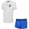 FC INTER Coordinato Ragazzo Boxer + t-Shirt Scollo a V Prodotto Ufficiale Art. IN12055 (14 Anni, Bianco)