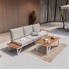 DEGHI Set relax in alluminio bianco con divano 3 posti e tavolino da caffÃ¨ - Miranda