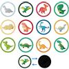 NQEUEPN 24 Fogli Adesivi per Vasino, 12 Stile Cambio Colore Adesivi per Pipì Simpatico Cartone Animato Bersaglio per Toilette per Ragazzi Ragazze Bambini Piccoli (Modello Dinosauro)