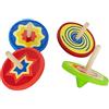 GICO Set di trottole in legno per bambini, con 4 trottole colorate, altezza 5,5 cm, diametro 5,5 cm, 6468
