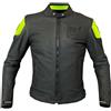 Berik Giubbotto Moto in Pelle Berik LJ-221324-BK Nero Giallo Fluo